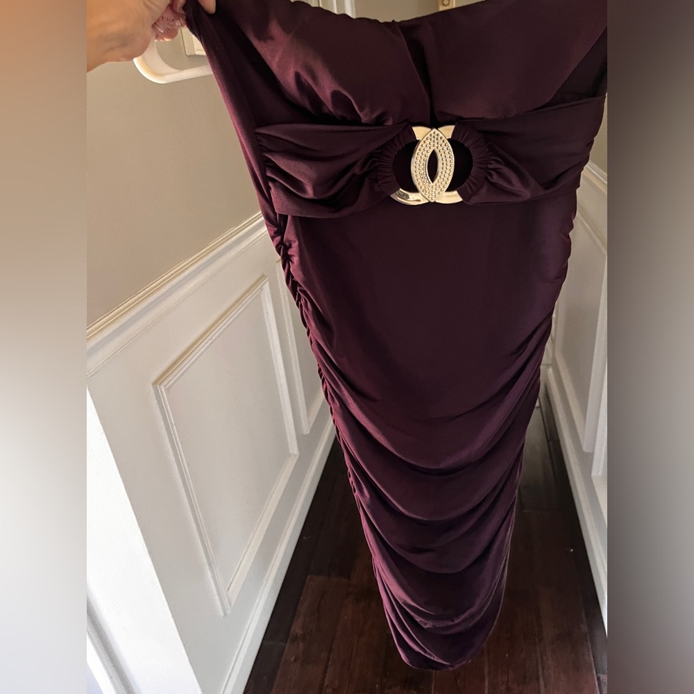 Strapless purple dress